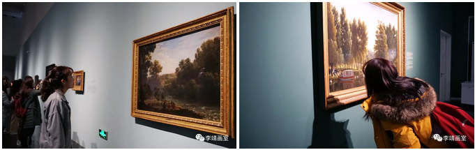 北京李靖画室的同学在认真看画